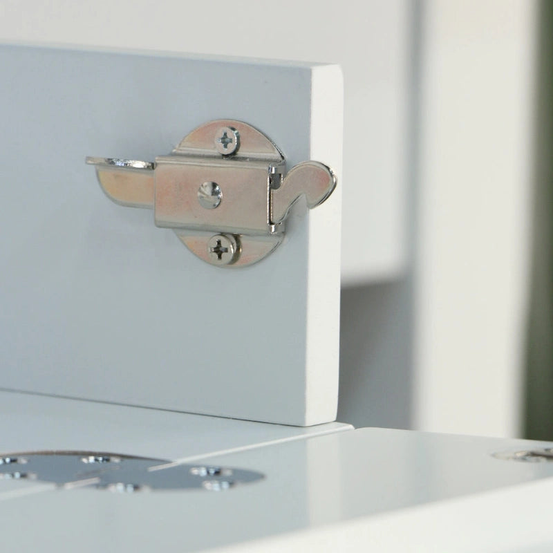 48-Inch Compact Computer Desk with Drop-Down Keyboard Tray, File Drawer & Storage, White MDF