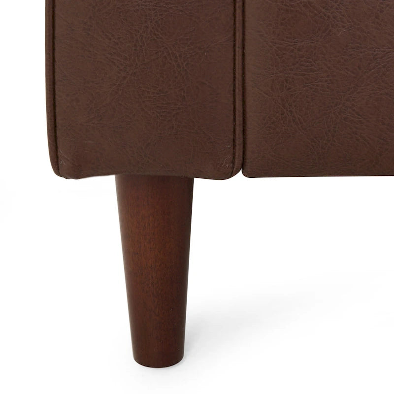 85" Modern PU Leather Sofa, Single Seat with 2 Pillows, 220 lbs Capacity & Wood Frame