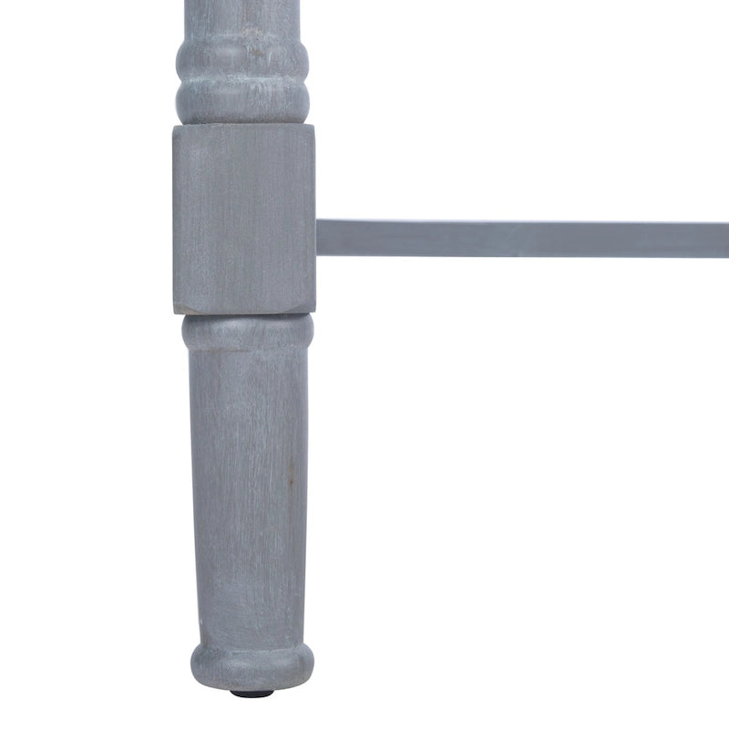 Traditional carved writing desk with 2 drawers and an open frame design, suitable for a home office.