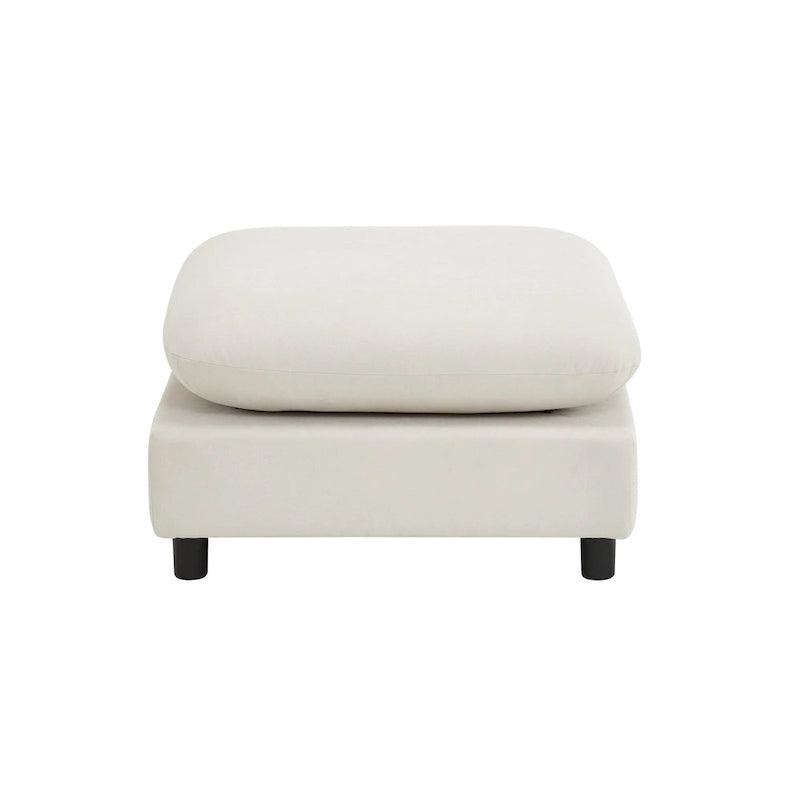 Modern Modular Sectional Sofa with Reversible Chaise & Ottoman, Upholstered Fabric & Solid Wood Frame, Easy Assembly