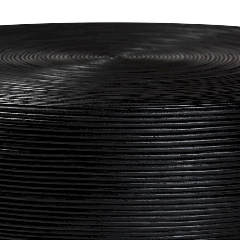 Tokyo Laminated Natural Rattan Coffee Table - Handcrafted Drum Table for Living Room, Coastal Boho Style Furniture