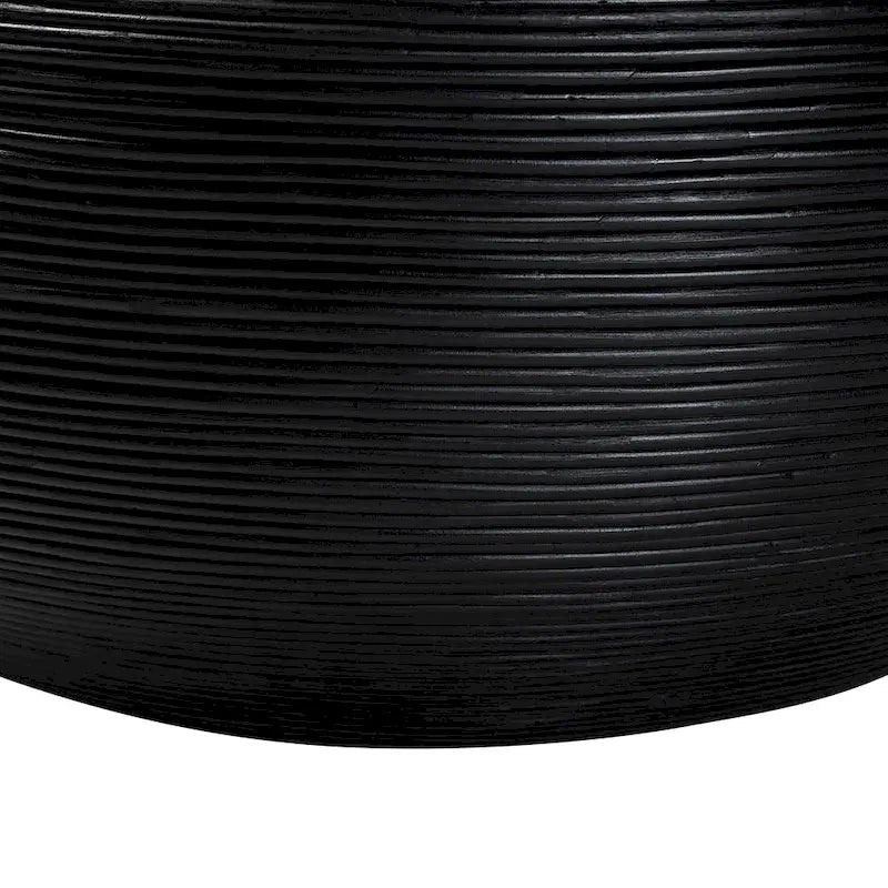 Tokyo Laminated Natural Rattan Coffee Table - Handcrafted Drum Table for Living Room, Coastal Boho Style Furniture