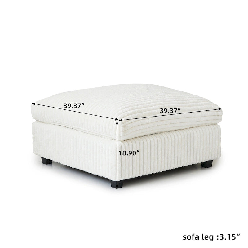 Modular Sectional Sofa with Removable Covers, Supports 400 lbs per Seat, Plush Fabric & Pine Frame