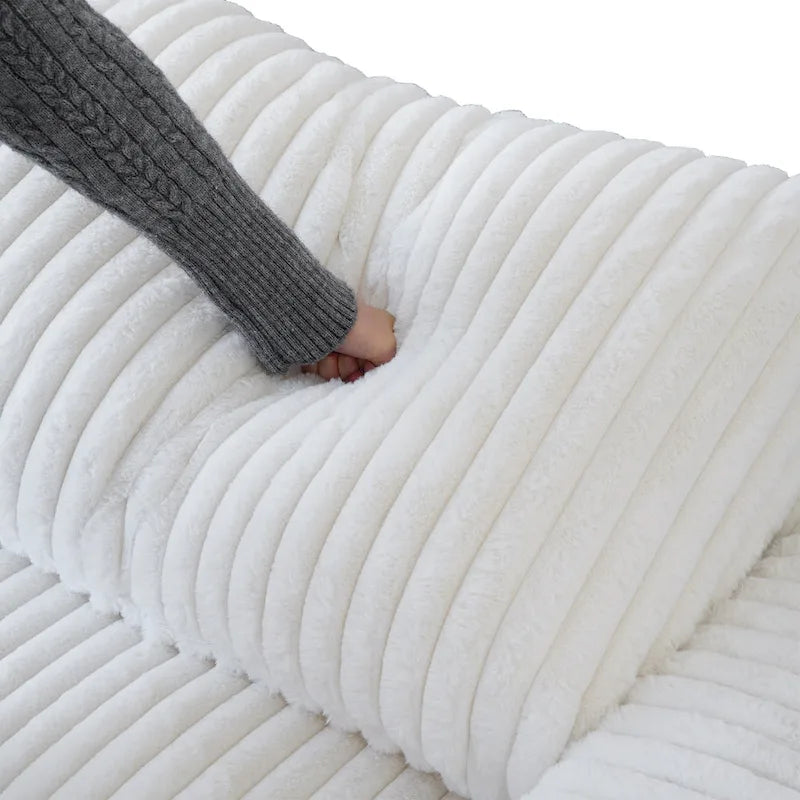 Modular Sectional Sofa with Removable Covers, Supports 400 lbs per Seat, Plush Fabric & Pine Frame