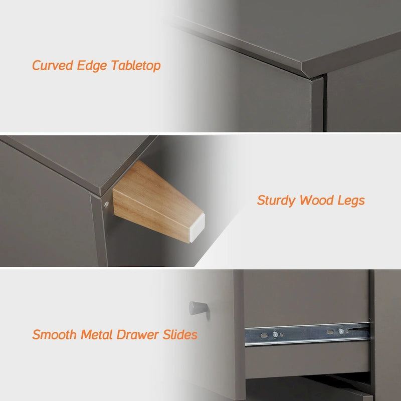 A three-in-one wide modern dressing table, equipped with 8 drawers and 4 adjustable compartments, includes an anti-tipping safety kit and a faux linen finish.