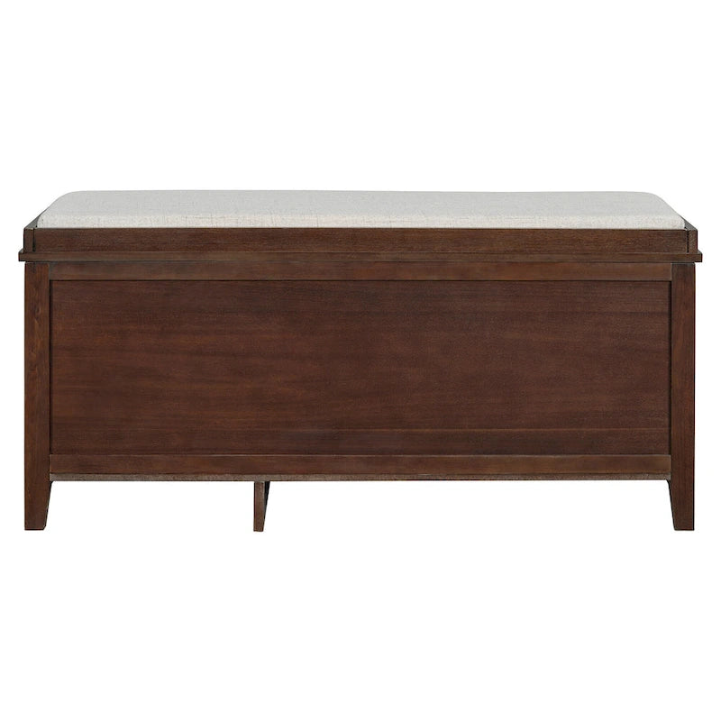 Shoe Storage Bench with Cushion, Rattan & Gold Handles, Adjustable Shelves, Supports 350 lbs Top Weight