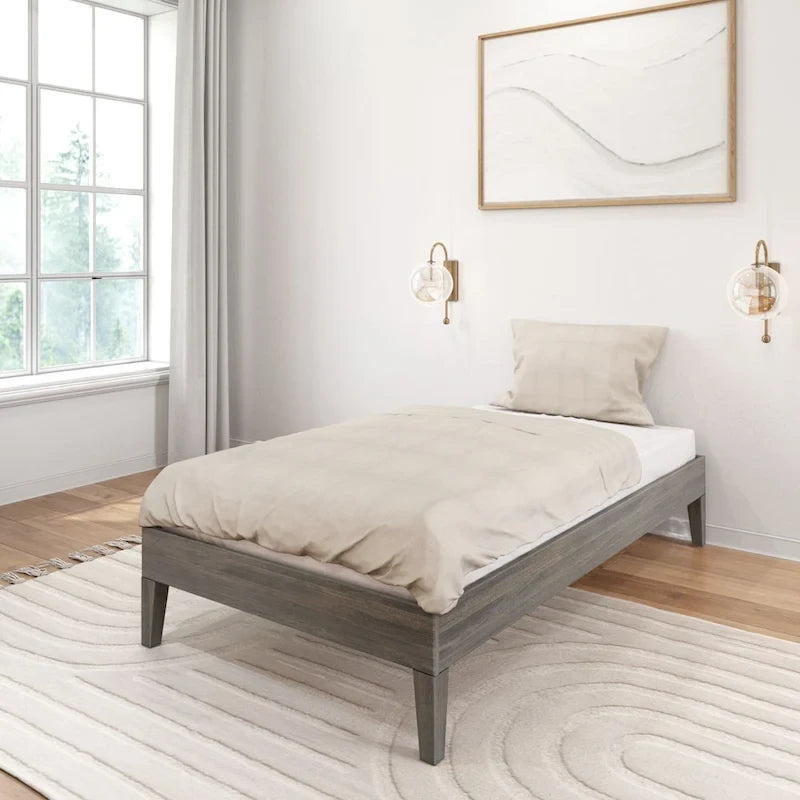 Plank and Beam Twin-Size Platform Bed