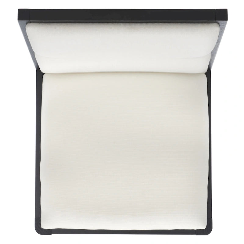 Modern Upholstered Counter Stool with Cushioned Seat & Tufted Back, White Linen & Black Tapered Wood Legs