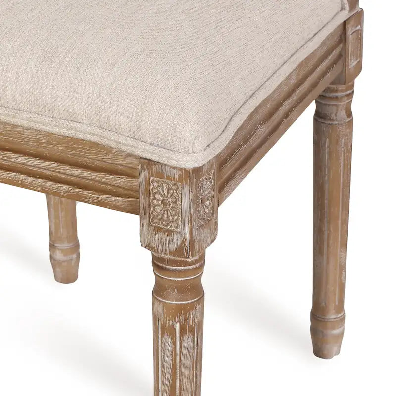 French country style wooden dining chairs with woven rattan seats and cushions (set of 6)