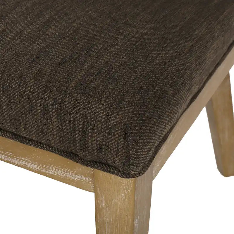 Fabric Upholstered Dining Chairs with Rubberwood Legs, Set of 2