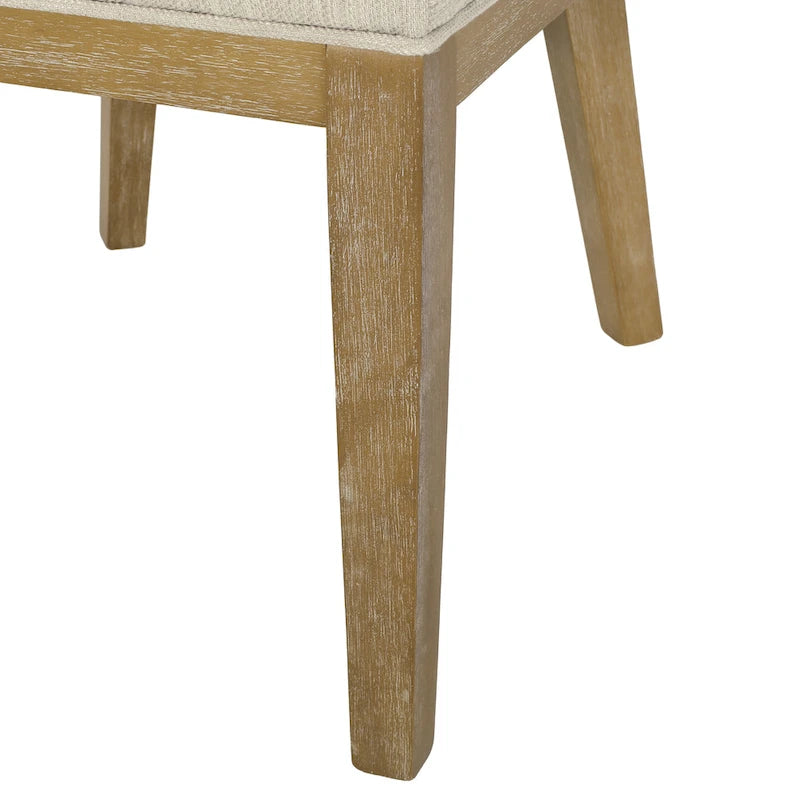 Fabric Upholstered Dining Chairs with Rubberwood Legs, Set of 2