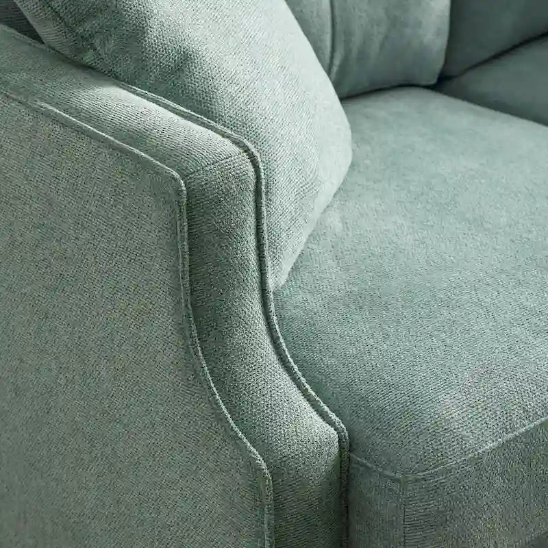 Mid-Century Modern Loveseat Sofa with USB Charging Ports, High-Density Foam & Pine Wood Frame