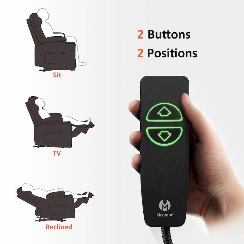 Power Lift Recliner Chair with Vibration Massage & Heat, Extendable Footrest, Supports 320 lbs, Breathable Leather