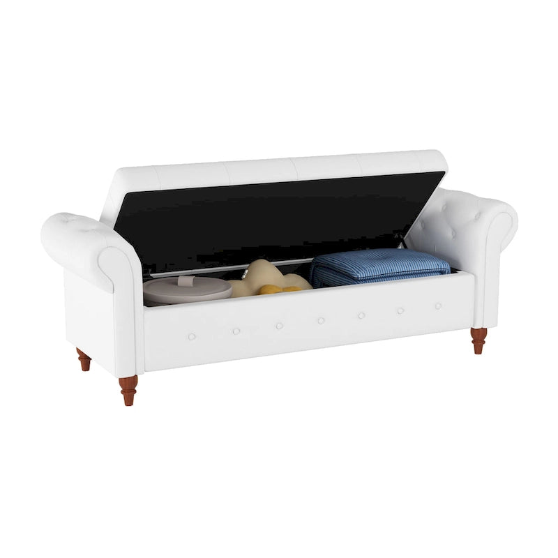 63 Modern Entryway Bench Bed Bench Storage Bench with Rolled Arms