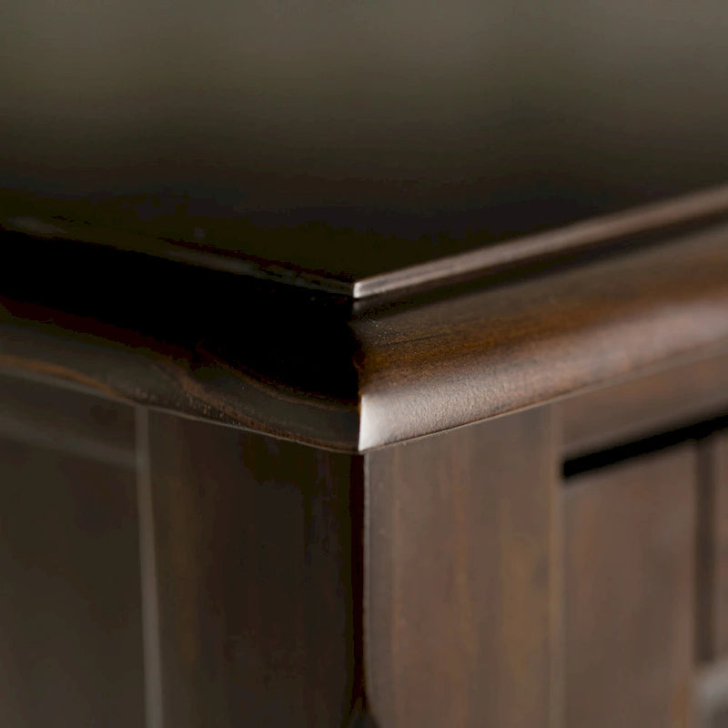 Solid Wood TV Stand for TVs up to 60", 54" Wide with Storage Cabinets & Drawers, Medium Saddle Brown Finish