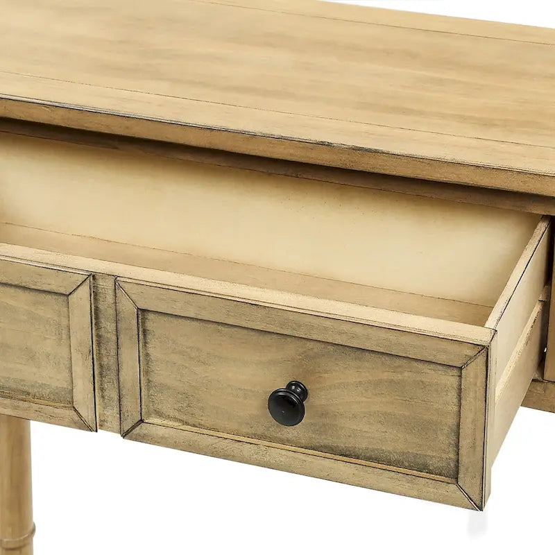 Console Table Sofa Table Easy Assembly with Two Storage Drawers and Bottom Shelf for Living Room, Entryway