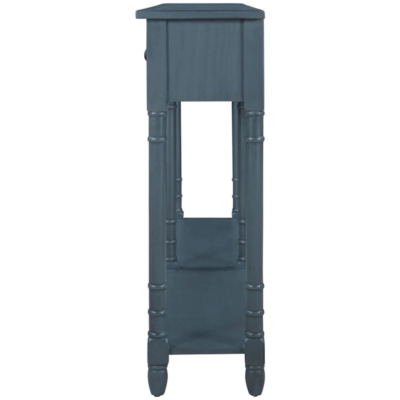 Console Table Sofa Table Easy Assembly with Two Storage Drawers and Bottom Shelf for Living Room, Entryway