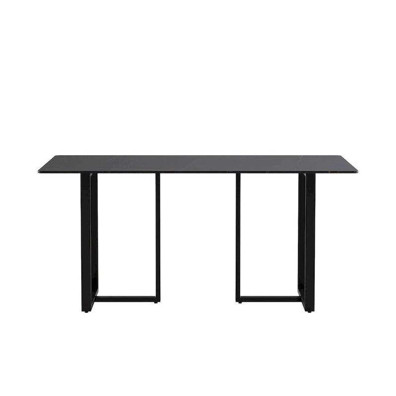 A rectangular marble dining table will add a touch of modern elegance to your dining room.
