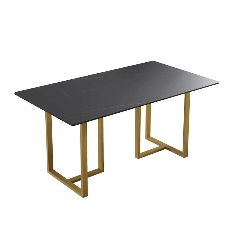 A rectangular marble dining table will add a touch of modern elegance to your dining room.