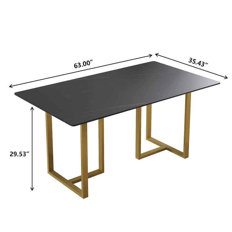 A rectangular marble dining table will add a touch of modern elegance to your dining room.