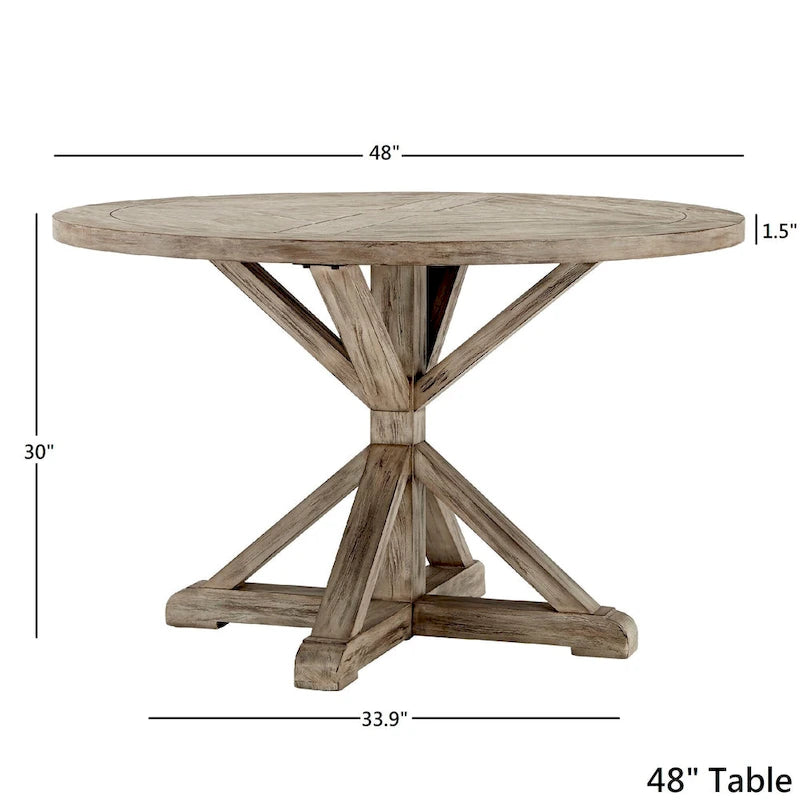 AntiQue-Style Gray Round Dining Table