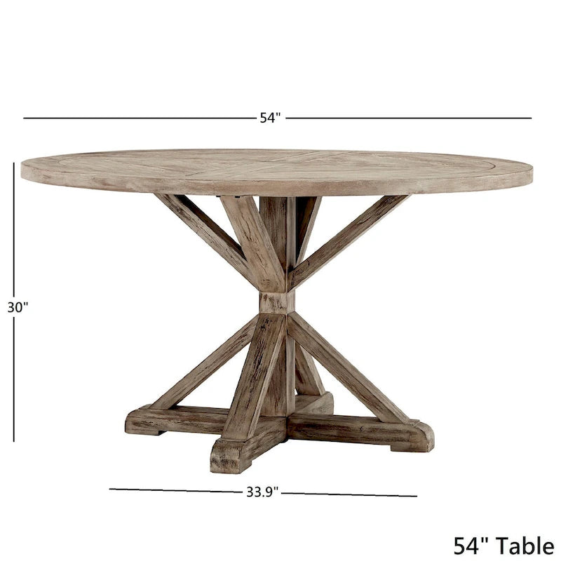 AntiQue-Style Gray Round Dining Table