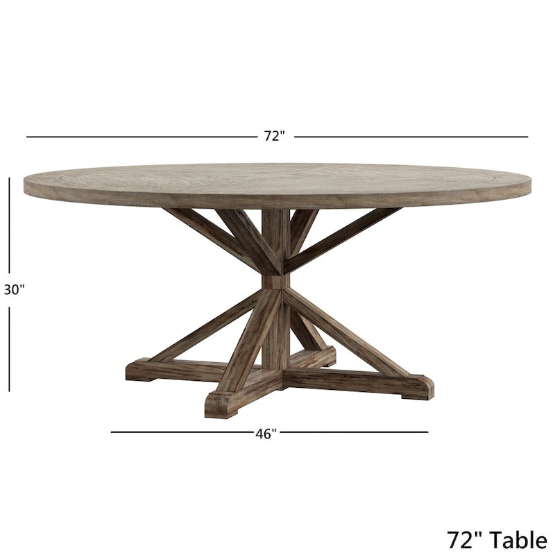 AntiQue-Style Gray Round Dining Table