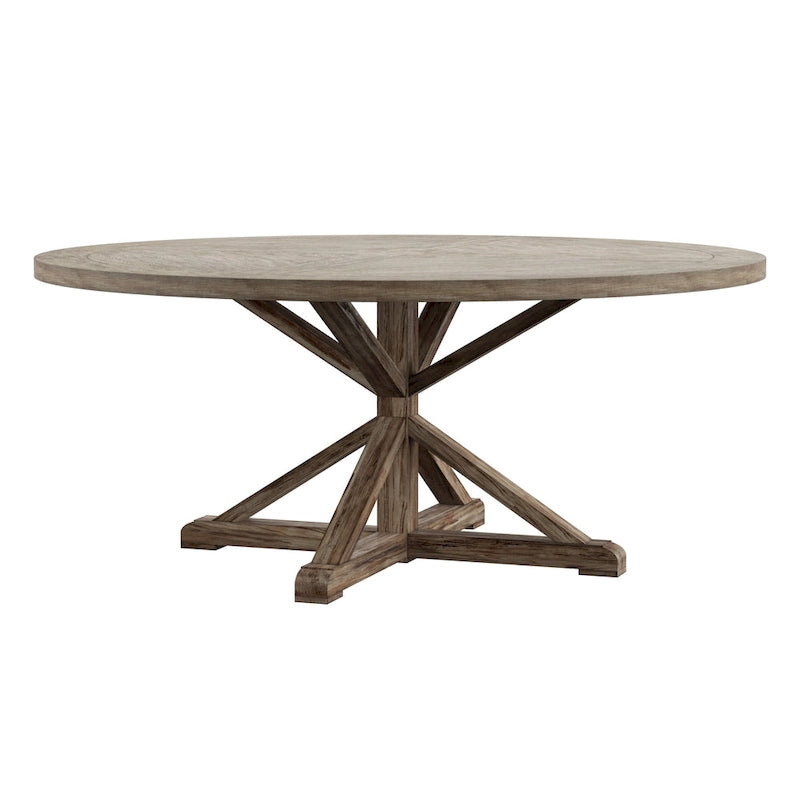 AntiQue-Style Gray Round Dining Table