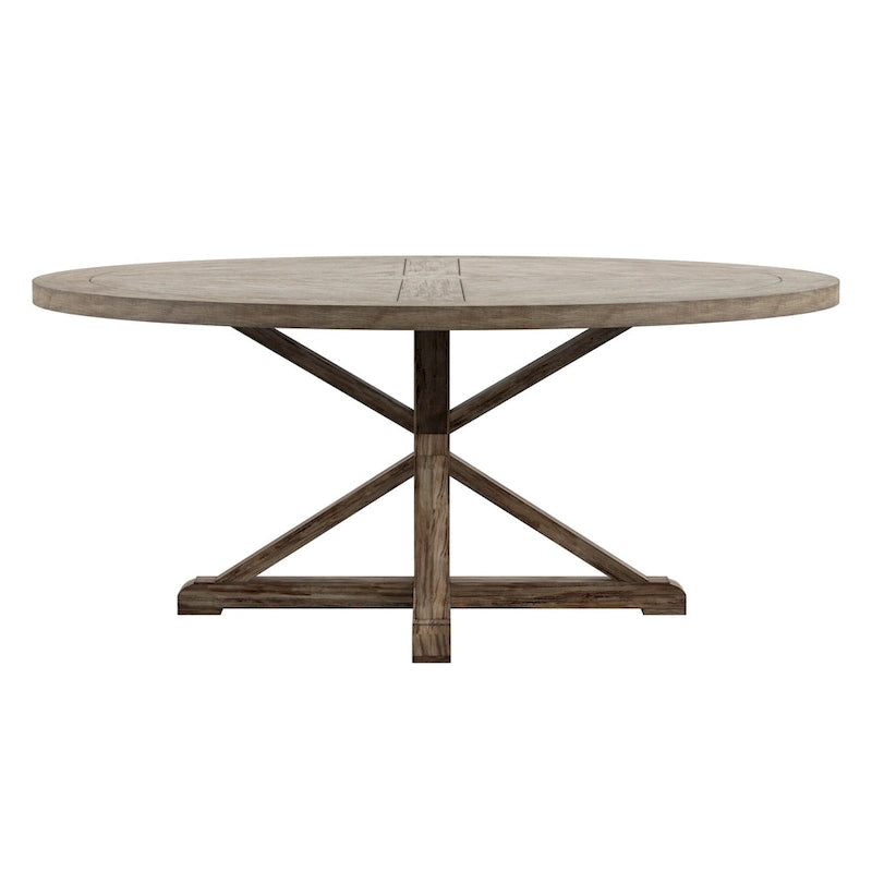 AntiQue-Style Gray Round Dining Table