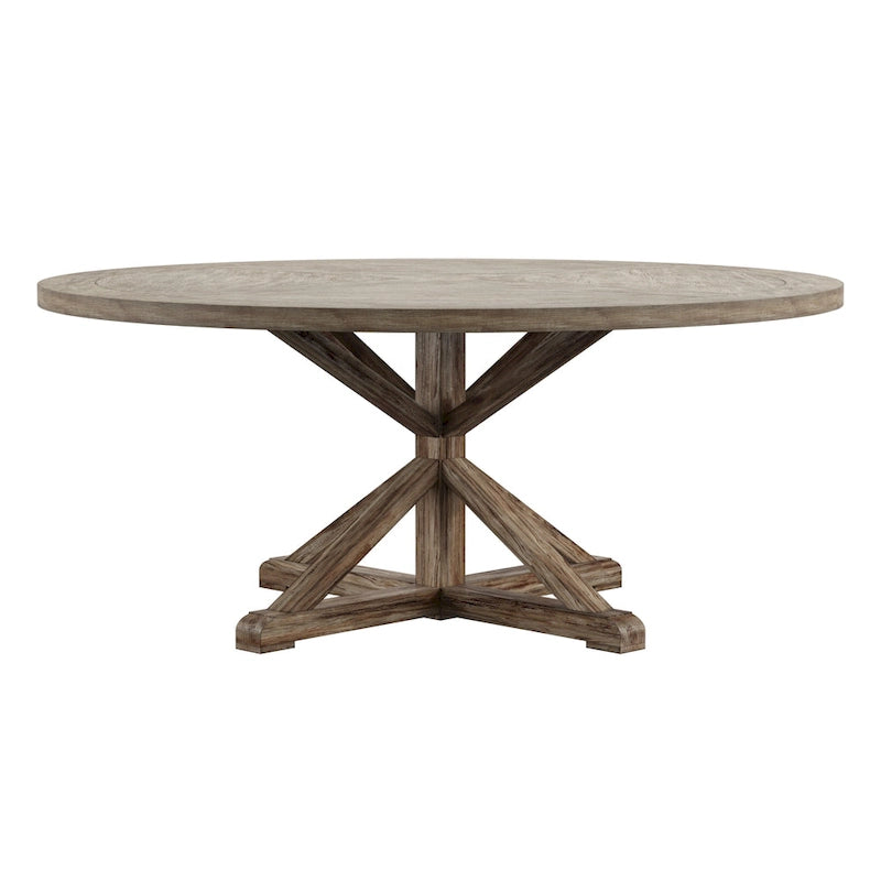 AntiQue-Style Gray Round Dining Table
