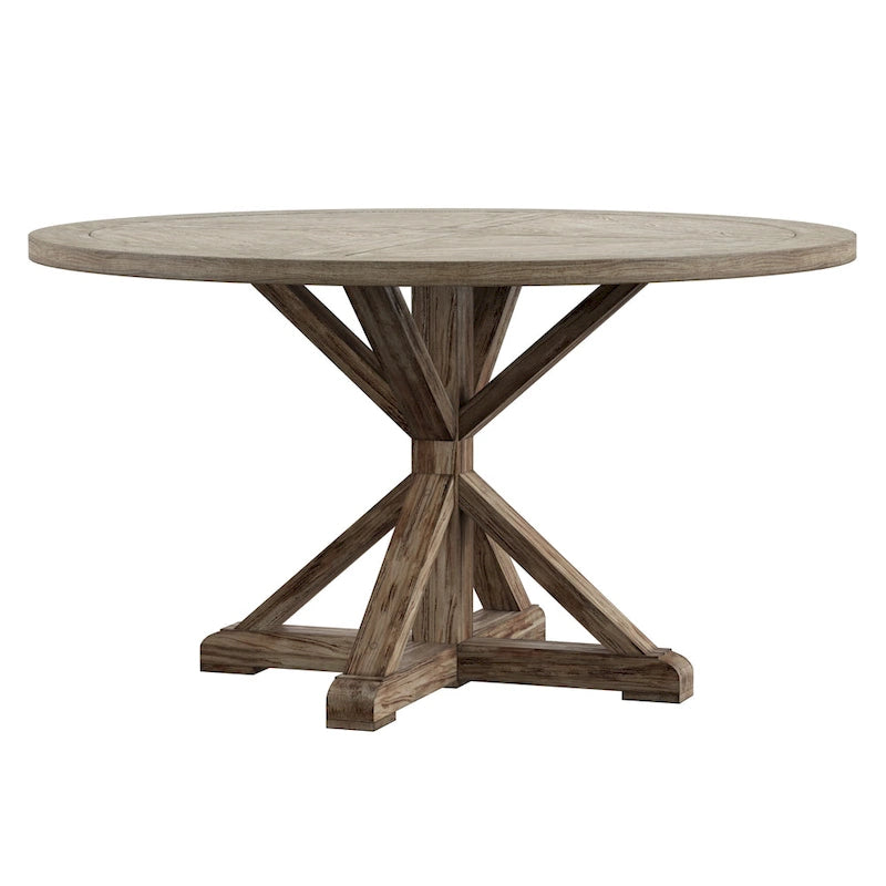 AntiQue-Style Gray Round Dining Table