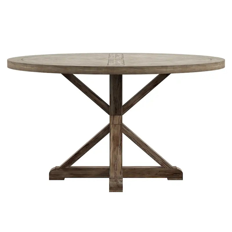 AntiQue-Style Gray Round Dining Table