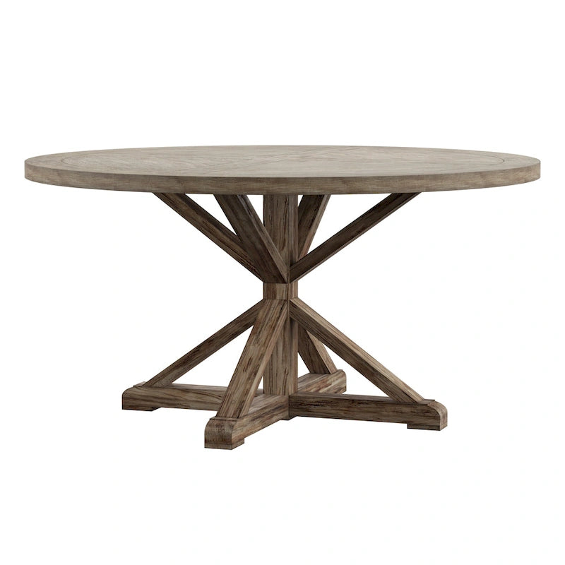 AntiQue-Style Gray Round Dining Table
