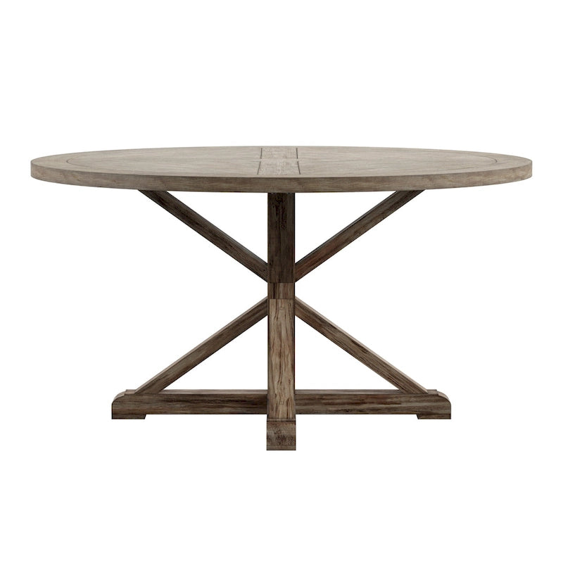 AntiQue-Style Gray Round Dining Table