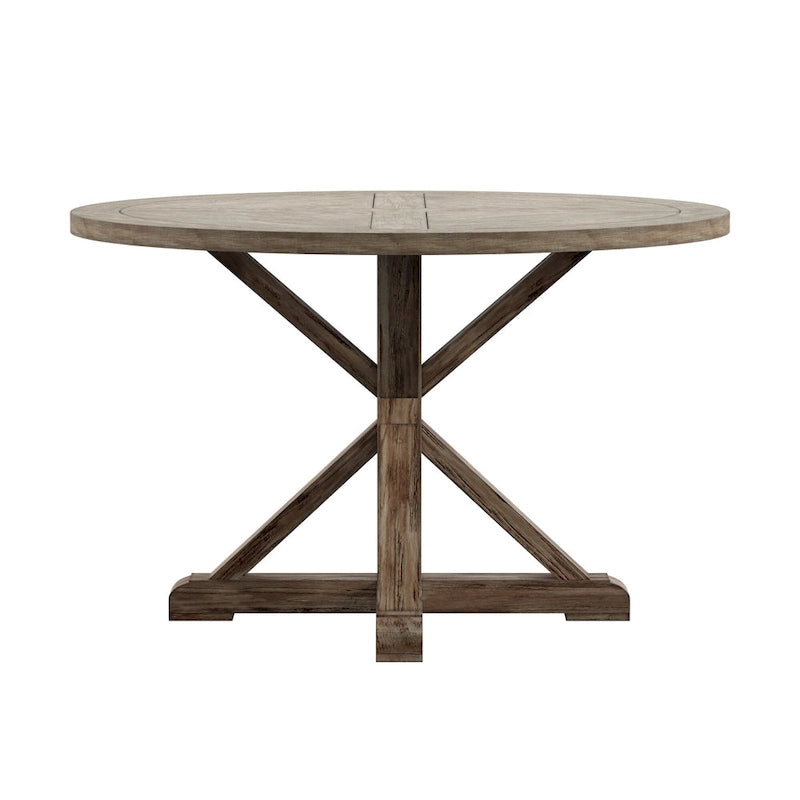 AntiQue-Style Gray Round Dining Table