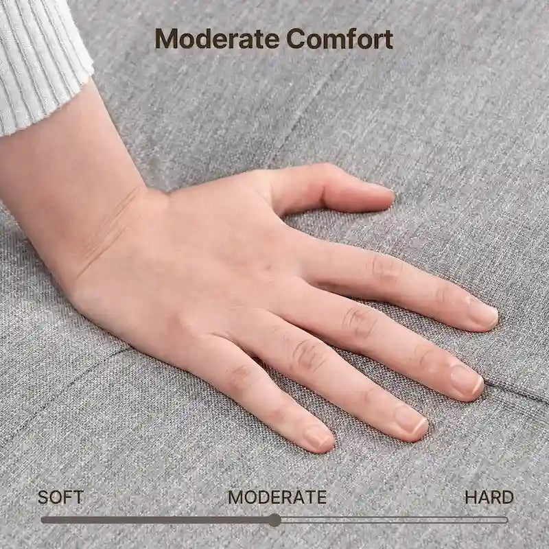 67-Inch Compact Sofa Bed with Storage Pockets & Pillows, Dark Grey Linen-Like Fabric, Solid Wood Frame for Additional Seating or Sleeping