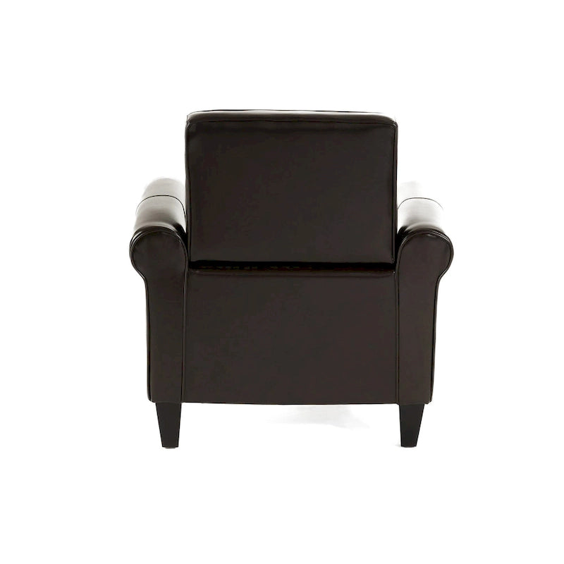 Dark Brown FauxLeather Club Chair