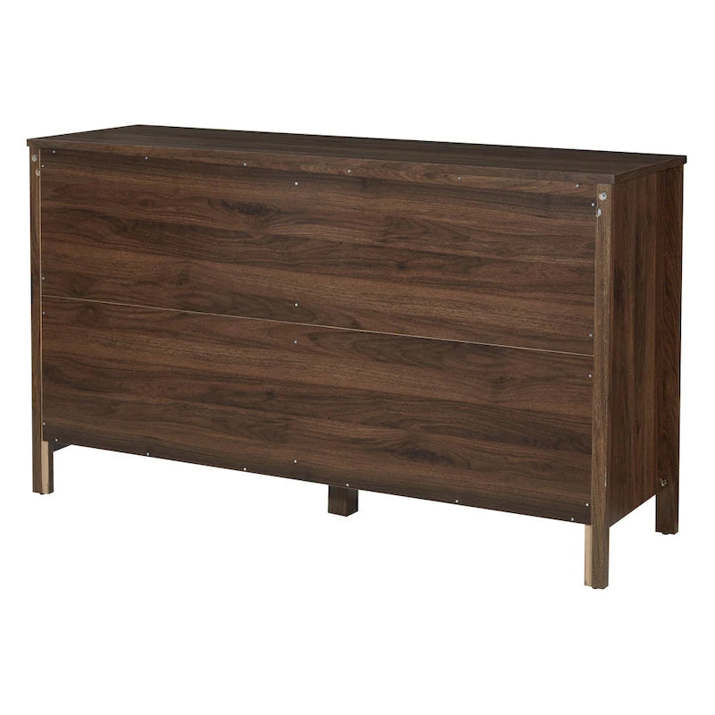 6-Drawer Wide Dresser with Deep Drawers & Metal Safety Glides, Brushed Nickel Pulls, Fits Modern Farmhouse & Boho Styles