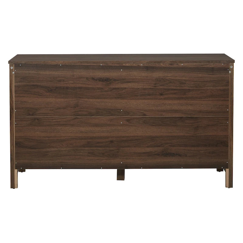 6-Drawer Wide Dresser with Deep Drawers & Metal Safety Glides, Brushed Nickel Pulls, Fits Modern Farmhouse & Boho Styles