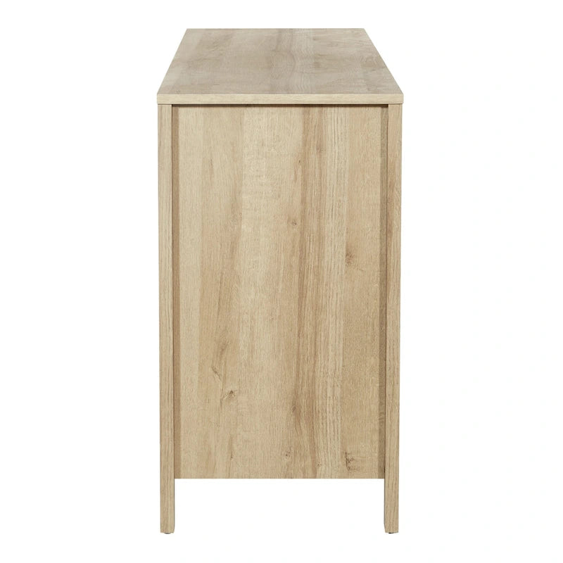 6-Drawer Wide Dresser with Deep Drawers & Metal Safety Glides, Brushed Nickel Pulls, Fits Modern Farmhouse & Boho Styles