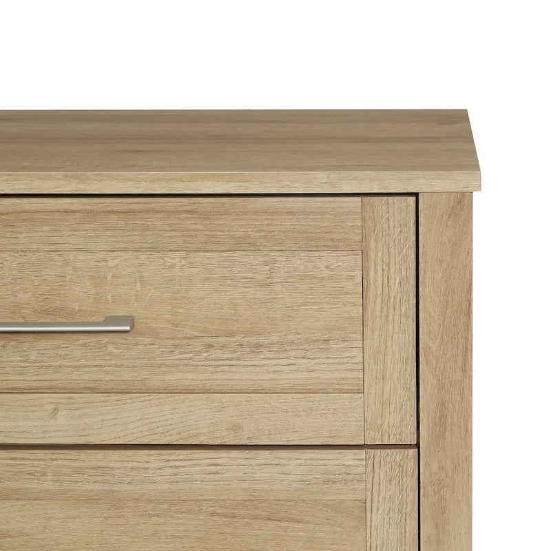 6-Drawer Wide Dresser with Deep Drawers & Metal Safety Glides, Brushed Nickel Pulls, Fits Modern Farmhouse & Boho Styles
