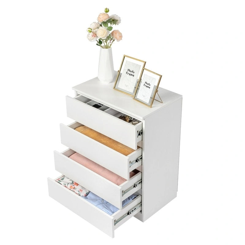 4-Drawer Storage Dresser with Spacious Top Surface for Bedroom, Living Room & Entryway Organization