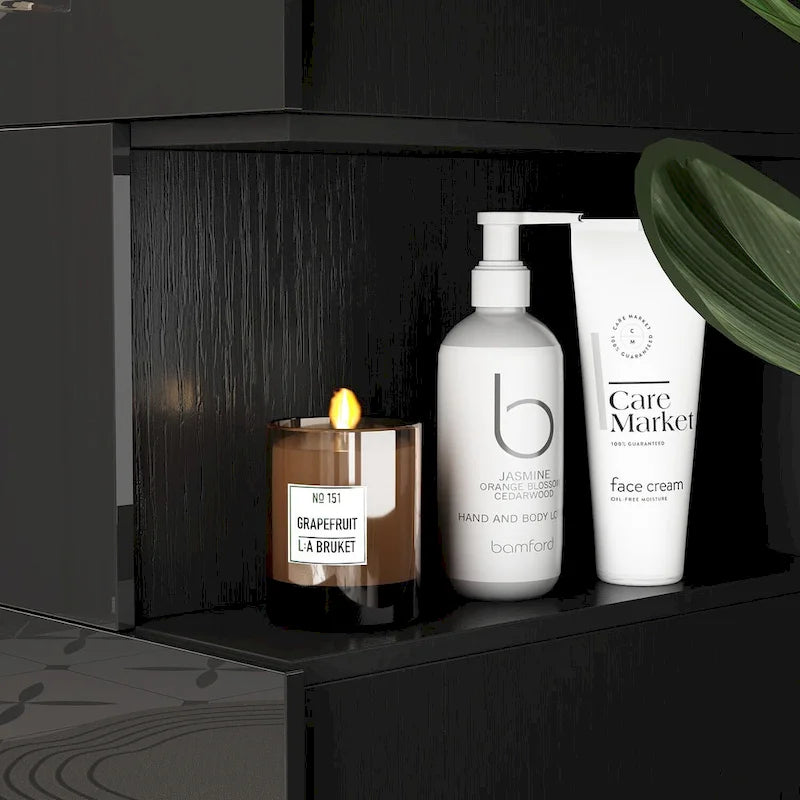 6 Drawer Chest Bedroom Modern High Gloss Wood Dresser Closet Storage