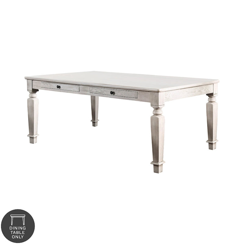 72-Inch Oak Finish Dining Table with Saber Legs, Seats 4-6