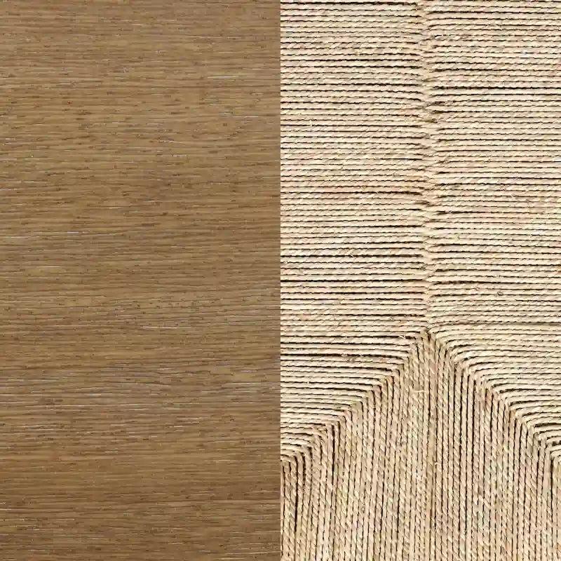 Natural Seagrass Entryway Bench with Solid Wood Legs, Rustic Boho Style, Supports 380 lbs