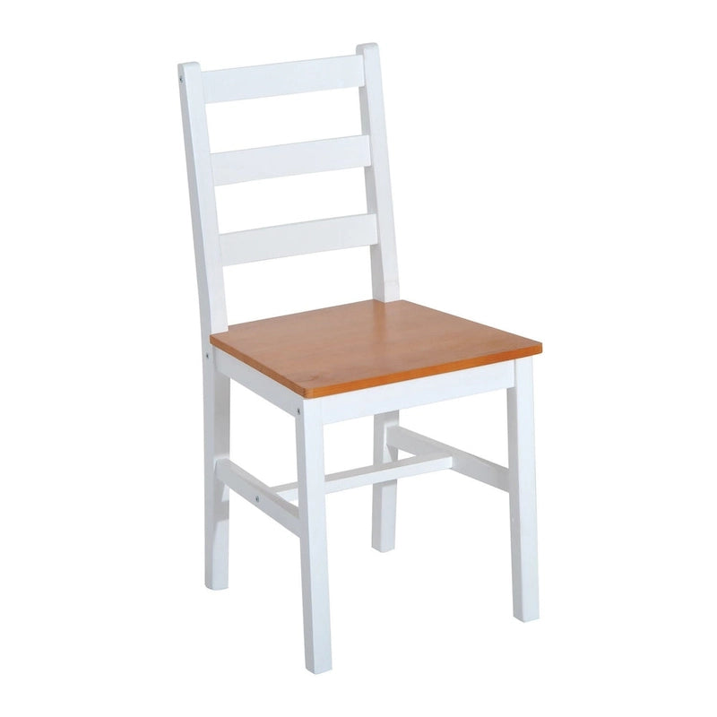 Five Piece Solid Pine Wood Table and High Back Chair Dining Set