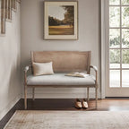 Natural cotton and linen two-seater sofa