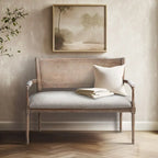 Natural cotton and linen two-seater sofa
