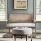 Natural cotton and linen two-seater sofa