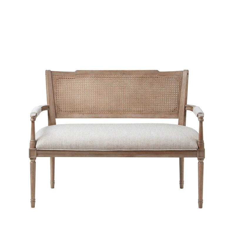 Natural cotton and linen two-seater sofa